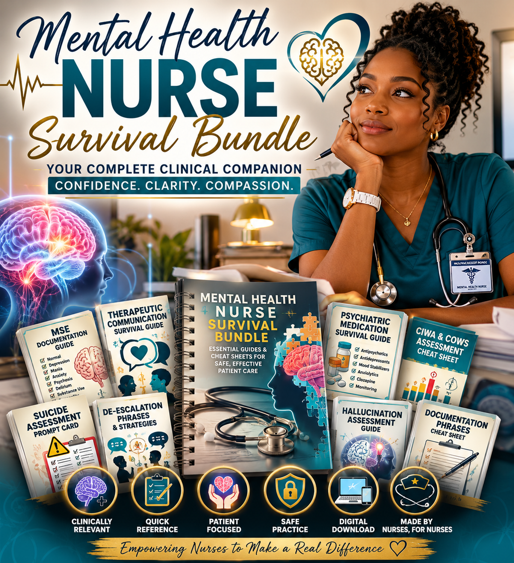 🧠 Mental Health Nurse Survival Bundle. More than 200 pages Distributed across all Guides. Digital Download PDFs